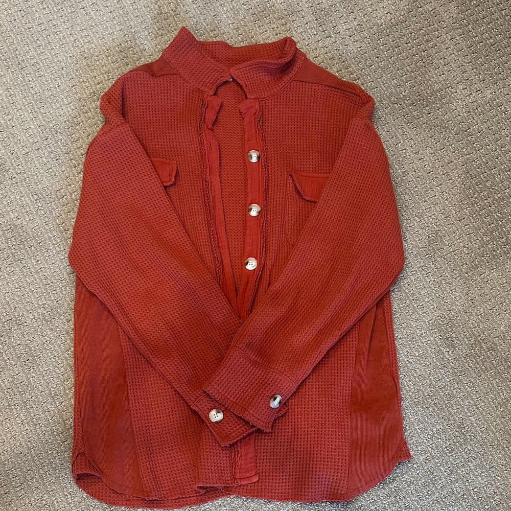 Rust Orange Sweater Jacket